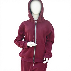 Ensemble sweat-shirt et jogging pour femme, couleur bordeaux, coupe classique, mélange polyester/coton, imprimé animal, imperméable, hiver, marque privée OEM - Product Image 1
