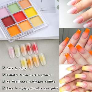 9 colores degradado sólido espejo mágico palmaditas frotamiento paleta pigmento Gradual cromo manicura arte accesorio sombra de ojos juego de polvo - Product Image 2