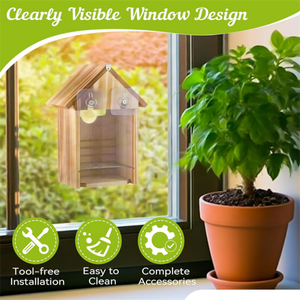 Nichoirs à oiseaux en bois multifonctionnels modernes et améliorés en gros, nichoirs à oiseaux d'extérieur avec fenêtre transparente pour la décoration de la maison - Product Image 2