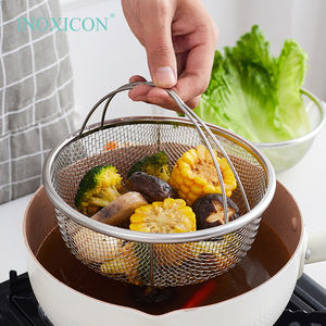 Hand-Held Máquina de lavar louça & Forno Seguro Aço Inoxidável Malha Filtro Multifuncional Leaky Drain Lavagem Colander para uso ao ar livre - Product Image 2