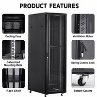 Armoire de serveur réseau SAIL TOOL 19 pouces en acier laminé à froid, sur pieds, pour centre de données, salle de serveurs, télécommunications, 12U-42U, avec roulettes