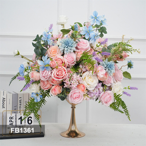 DKB Bouquet de fleurs artificielles en soie à bas prix, roses, pivoines, grandes fleurs roses pour mariage, fête, décoration de table à la maison - Product Image 3