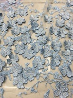 Tissu en dentelle à fleurs de dubaï, broderie de papillon 3D, Haute Couture classique, dernière qualité