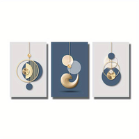 Art mural moderne bleu doré abstrait graphique affiche luxe Style créatif maison salon décor cristal porcelaine peinture
