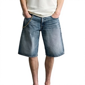 Shorts en jean délavé pour homme, taille mi-haute, coupe droite, décontracté, pour l'été, en coton, 2026. - Product Image 1