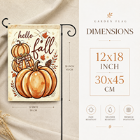 Drapeau de jardin professionnel en polyester résistant aux intempéries, double face, 3 couches, 12x18 pouces, motif citrouille d'automne, pour la vente en gros