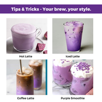Latte Superfood au Fruit du Moine et Lait de Coco à l'Ube (Patate Douce Violette) Marque Blanche