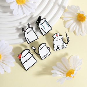 Flork <span class=keywords><strong>Meme</strong></span> Graduate Te Pegare Emaille-Pins, Flork Krankenschwester Handheld-Spritze Daumen-Hoch Broschen, Anstecknadeln, Schmuckgeschenk für Freunde - Product Image 2