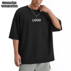 Camiseta de algodón grueso de alta calidad para hombre, cuello redondo, estampado personalizado, gráfico extragrande, camiseta gruesa informal. - Product Image 3