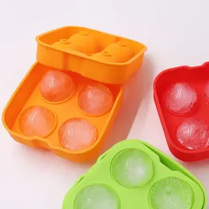 Hot bán Silicone Whisky Jumbo Sphere Vòng Ice Cube khuôn khay với nắp 3D Ice ball maker khuôn biểu tượng tùy chỉnh