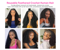 Extensions de cheveux au crochet One Donor Miracle Knots, grade 12A, 100% cheveux humains vierges bouclés style bohème
