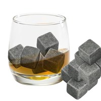 Piedras de whisky de esteatita de lujo de alta calidad, logotipo grabado con láser, cubitos de hielo, accesorios para bebidas para whisky irlandés