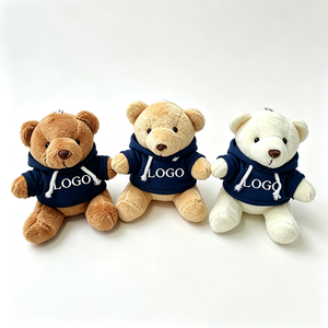 Portachiavi in Peluche a Forma di <span class=keywords><strong>Orsetto</strong></span> <span class=keywords><strong>con</strong></span> Logo Personalizzato Ricamato, in Cotone PP, Antistress, <span class=keywords><strong>con</strong></span> Cappuccio e T-shirt, Mini Ciondolo Imbottito di Alta Qualità - Product Image 3