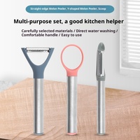 Multifunctionele handmatige metalen 3-delige fruit- en groenteschiller keuken meloenschiller huishoudelijk gebruik groothandel