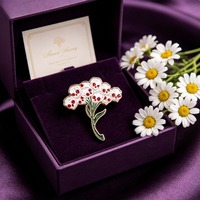 Broche Fleur Crâne Émaillée, Épingle de Revers Bouquet Squelette Gothique, Badge Décoratif Punk pour Sac à Dos Vêtements Bijoux Cadeau