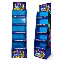 Support d'affichage en carton ondulé personnalisé pour la promotion au détail, empilable, autoportant, point de vente, retour à l'école