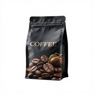 Bolsas de Café con Válvula y Cierre, Personalizadas con Logotipo, de Aluminio Mate Negro, para Empacar Granos de Café, Reciclables, de Grado Alimenticio, con Refuerzo Lateral - Product Image 2
