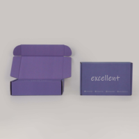 Boîtes cadeaux élégantes en carton ondulé E-flute, couleur violette personnalisée, avec couvercle, pour petites entreprises, MOQ inférieur