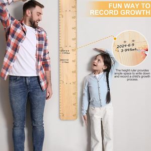 Regla Medidora de Altura para Niños de Madera, Color Madera Natural, para Colgar en Interiores, Uso Doméstico, Tabla de Crecimiento de 180 cm - Product Image 3