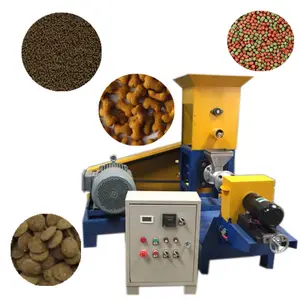 fine workmanship floating feed processing machine homemade pellet extruder machine fish feed puffing machine