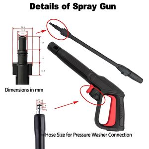 Stim High Pressure Washer Gun Handle With Adjustable Nozzle For Car Cleaning 150bar 2250psi Plastic Light Duty - Product Image 3