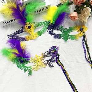 Máscara <span class=keywords><strong>de</strong></span> Encaje con Plumas <span class=keywords><strong>de</strong></span> Pavo Real para Disfraces, Unisex, Ideal para Fiestas, Bailes, Carnaval y Juegos <span class=keywords><strong>de</strong></span> Rol - Product Image 3