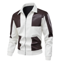 Vêtements de course de haute qualité pour hommes, veste de sport en cuir blanc et noir pour moto/motocyclette