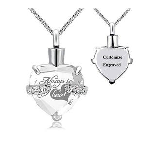 Colgante de acero inoxidable con forma de corazón para cumpleaños, botella de perfume funerario con urna de piedra de 12 meses, para cenizas, conmemorativo - Product Image 6
