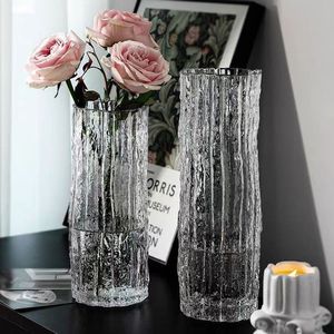 Xi Peptide <b>Glass</b> <b>Vase</b> Large Transparent Luxury Glacier Texture For Living Room Desktop Decorative Ornaments - Product Image 1