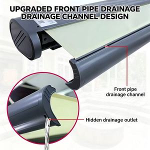 Auvent rétractable motorisé à cassette complète, auvent pliable automatique pour balcon, patio, <span class=keywords><strong>jardin</strong></span>, protection solaire extérieure - Product Image 3