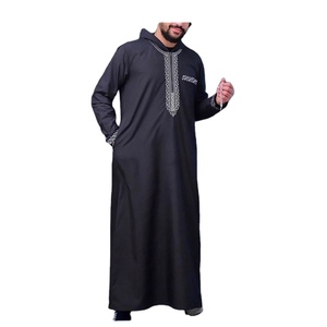 Casa di alta qualità medio-orientale da uomo arabica per le vacanze morbida e liscia veste bianca da uomo musulmana con ricamo con cappuccio - Product Image 1
