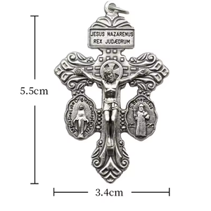 All'ingrosso accessori per gioielli religiosi di San Beneditto medaglia di perdono ciondolo croce in lega di zinco regalo artigianale per gli uomini delle donne - Product Image 6