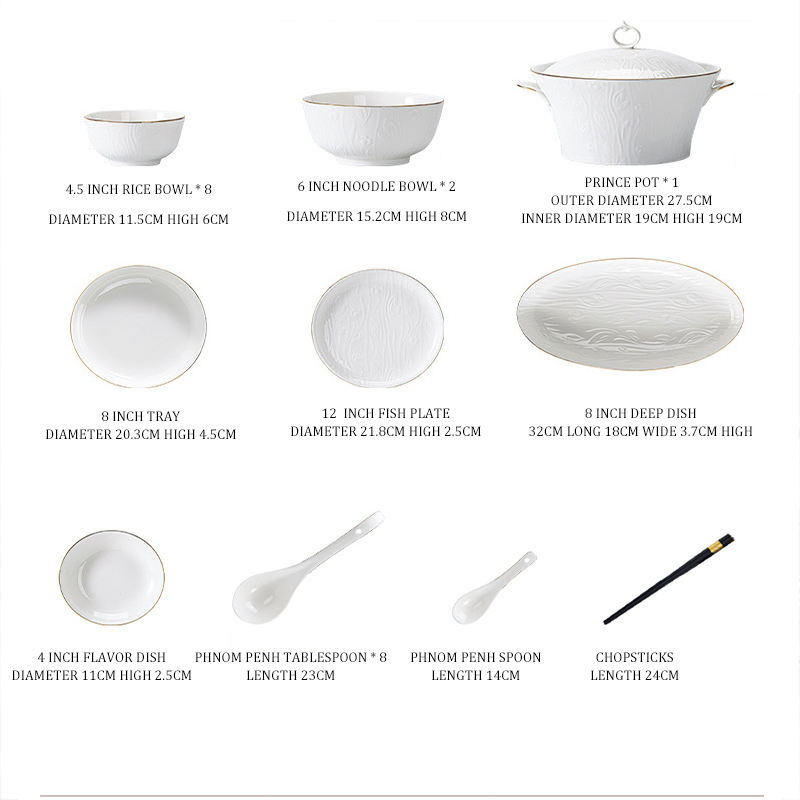 47 pcs ensemble avec pot