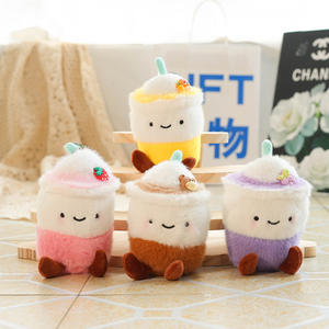 Peluche de 13 cm, suave, con forma 3D, estilo dibujos animados, de té de burbujas Boba, frutas y café con leche, con luz, para llavero y colgante de bolso - Product Image 2