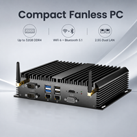 PC Industrial Linux Intel I7-1165G7, Mini PC Industrial Integrado sin Ventilador con 6 COM, DDR4 32GB, Salida HDMI VGA
