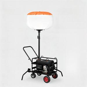 Tour d'éclairage LED portable à moteur diesel, lampe gonflable mobile, éclairage mobile, couvercle blanc et orange, chariot lumineux 500W - Product Image 1