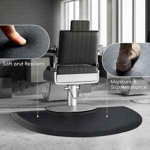Tapis <span class=keywords><strong>de</strong></span> Coiffure Semi-Rond Anti-Fatigue Noir, Accessoire pour Coiffeur, Accessoire <span class=keywords><strong>de</strong></span> Coiffeur, 3X5, 1/2 Pouces Épais - Product Image 3