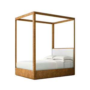 Minimalist Burl Wood Veneer Bedroom Furniture Fabric Upholstered King <strong>Canopy</strong> <strong>Bed</strong> <strong>Frame</strong> <strong>Queen</strong> Size Princess <strong>Bed</strong> <strong>Canopy</strong> for Kids - Product Image 5