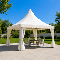 Tente Pagode Blanche 5x5m en Aluminium Imperméable pour Mariages et Événements Extérieurs, Design Français et Installation Facile pour Salons Professionnels