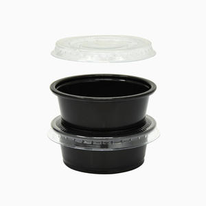 Gobelet en plastique noir jetable pour restaurant, petit, transparent, pour pudding, condiments, avec couvercles, 1,5 oz - Product Image 2