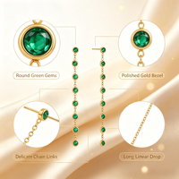 Boucles d'oreilles européennes et américaines en acier inoxydable avec pampilles colorées et zirconias, design luxueux et original pour femmes