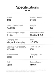 TRN BT3XS ไร้สายโมดูลบลูทูธ 0.75/0.78/MMCX/SPIN หูฟังสําหรับ BLON BL03 จันทร์ KZ ZSN PRO TANGZU <span class=keywords><strong>Rinko</strong></span> SE535 - Product Image 6