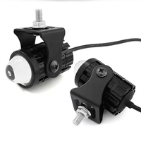 Phare antibrouillard LED pour moto, mini phare de conduite, étanche IP-67, 8-80V, 3000K ambre et 6000K blanc, ajustement universel