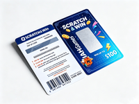 Cartes à gratter personnalisées avec impression sérigraphique sur plastique pour la promotion, les jeux et les bons cadeaux