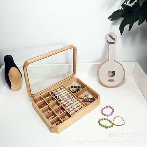 Solid Wood Jewelry <b>Box</b> With Lid 45L Storage Organizer For Desktop Living Room Gift Display - Product Image 3