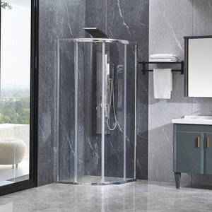 Bagno con doccia in vetro bianco per uso domestico - Product Image 3