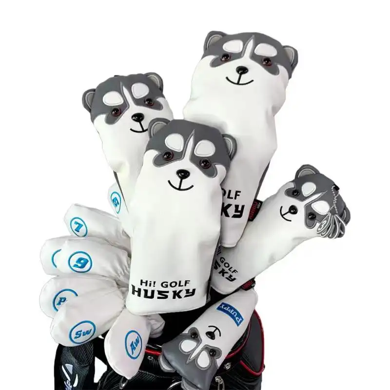 Envío Directo 23 cubiertas de cabeza de cuero de cabra palos de Golf Driver FW Fairway Wood Hybrid Headcover