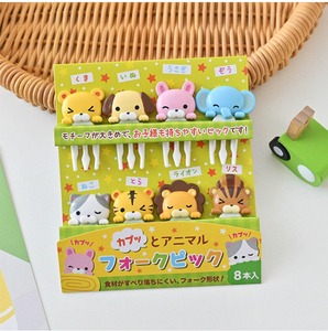 جديد للأطفال على شكل حيوان ، مختارات بينو من الدرجة الغذائية ، شوك فواكه بلاستيكية صغيرة لتزيين الكيك ، شوك - Product Image 4