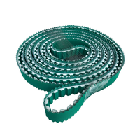Courroie de distribution en PU à extrémités ouvertes verte T10, courroie synchrone en polyuréthane soudable avec cordon en acier, longueur sur mesure, dentée industrielle