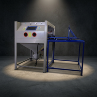 Machine de sablage humide en acier de type boîte personnalisée, cabine de sablage à eau fermée pour détartrage industriel, vente en gros